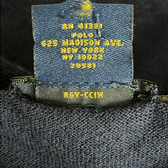 Ralph Lauren Rugby Pima Cotton Button Front Cardigan Sweater in Navy -Size Small - Picture 5 of 6